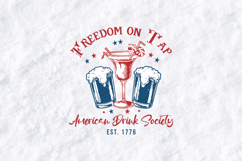 Freedom On Tap SVG - Patriotic 4th of July Drink Cut File Product Image 1