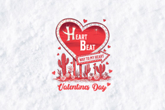 Retro Western Valentine Heart Beat Sign Sublimation PNG Product Image 1