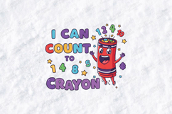 I Can Count To Crayon SVG - Kawaii Number School Cut File Product Image 2