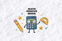 Math Genius Mode SVG - Kawaii Calculator Math Teacher File Product Image 1