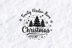Frosty Winter Here SVG Christmas Snowy Tree Cut File Product Image 2