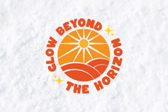 Glow Beyond the Horizon Retro Sunset SVG Nature Cut File Product Image 2