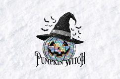 Pumpkin Witch SVG - Retro Disco Ball Halloween Cut File Product Image 2