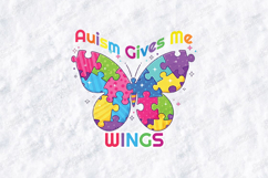 Autism Gives Me Wings SVG - Puzzle Butterfly Awareness File Product Image 1