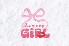 Retro Coquette Bow You Are My Girl Valentine PNG Design Product Image 1
