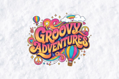 Retro Groovy Adventures SVG - Hippie Hot Air Balloon PNG Product Image 3