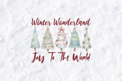 Winter Wonderland Joy To The World SVG | Pastel Tree Art Product Image 1
