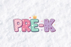 Pre-K SVG - Kawaii Patterned Bubbly Teacher Cut File Product Image 2