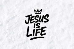 Jesus Is Life SVG - Christian Crown Religious Faith Cut File Product Image 1