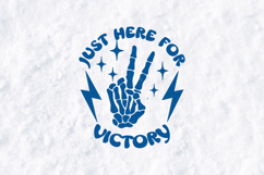 Just Here For Victory SVG Retro Edgy Skeleton Sports Design Product Image 1