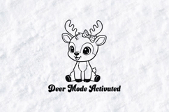 Retro Deer Mode Activated SVG - Cute Reindeer Christmas PNG Product Image 2