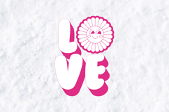 Retro Groovy Love Valentine SVG Flower Smiley Face PNG Product Image 2
