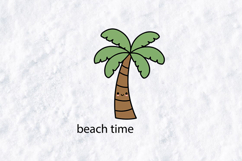 Beach Time SVG - Cute Smiley Palm Tree Kids Nursery Cut File Product Image 2