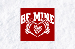 Be Mine Skeleton Heart Hands PNG Goth Valentine Sublimation Product Image 1