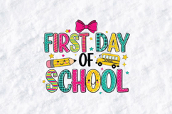 First Day Of School SVG - Patterned Bus Bow Student Cut File Product Image 2