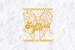 Softball Girl SVG - Coquette Bow &amp; Retro Sports Design Product Image 2