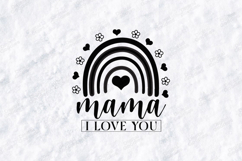Mama I Love You SVG - Boho Rainbow Heart Mother Cut File Product Image 2