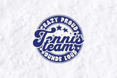 Tennis Team SVG - Crazy Proud Retro Spirit Court Seal Product Image 3