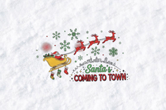 Santa's Coming To Town SVG | Sleigh Reindeer Holiday Art Product Image 1