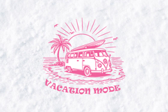 Vacation Mode SVG - Pink Retro Camper Van Beach Art Product Image 2