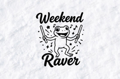 Weekend Raver Frog SVG Cute Music Party Drink T Shirt Design Product Image 1