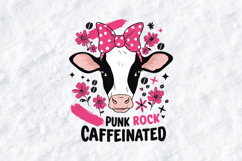 Punk Rock Caffeinated Cow Shirt Design Product Image 1