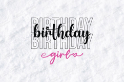 Birthday Girl Tshirt Design Modern Script And Outline Art Product Image 3