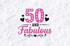 50 Fabulous Birthday Tshirt Design Script Typography Art Product Image 3