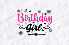 Girl Birthday Month Tshirt Design Script Typography Art Product Image 3