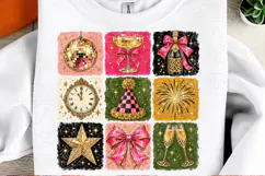 New Year’s Eve Glam Party Champagne, Disco Ball & Pink Bow Product Image 2