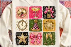 New Year’s Eve Glam Party Champagne, Disco Ball & Pink Bow Product Image 4