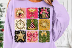 New Year’s Eve Glam Party Champagne, Disco Ball & Pink Bow Product Image 5