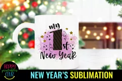 New Year Sublimation Design PNG I My First New Year PNG Product Image 3