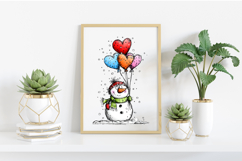 New Year Snowman Clipart PNG Product Image 2