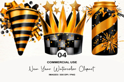 New Year Watercolor Clipart Product Image 1