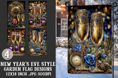 New Year's Eve Garden Flag, Champagne Style Garden Flag s8 Product Image 1