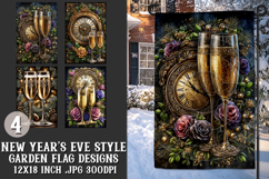 New Year's Eve Garden Flag, Champagne Style Garden Flag s10 Product Image 1