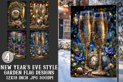 New Year's Eve Garden Flag, Champagne Style Garden Flag s11 Product Image 1