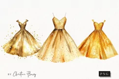 New Year Gold Dress | New Year PNG Product Image 1