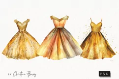 New Year Gold Dress | New Year PNG Product Image 1