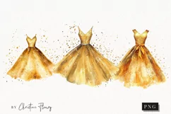 New Year Gold Dress | New Year PNG Product Image 1