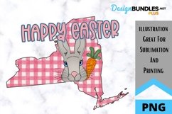 Sublimation Happy Easter State - New York - Rabbit Product Image 1