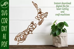 New Zealand Word wall art with designs outline SVG laser cut Product Image 1