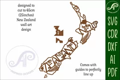 New Zealand Word wall art with designs outline SVG laser cut Product Image 2