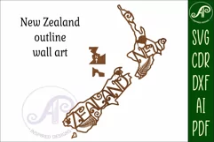 New Zealand Word wall art with designs outline SVG laser cut Product Image 3