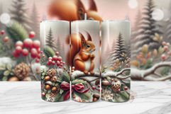 Christmas Squirrel Tumbler Wrap PNG Product Image 1
