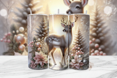 Reindeer Christmas Tumbler Wrap PNG Product Image 1