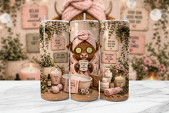 Self Care Highland Cow Tumbler Wrap PNG Product Image 1
