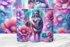 Mystical Wolf Tumbler Wrap, 20oz Seamless PNG Product Image 1