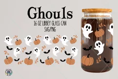 Ghouls 16 oz Glass Can Wrap svg, Funny Halloween svg Product Image 1